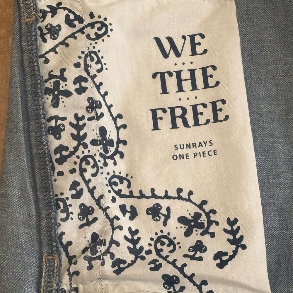 New Free People Sunrays One-Piece Denim Wide-Leg Jumpsuit We The Free - Picture 13 of 16